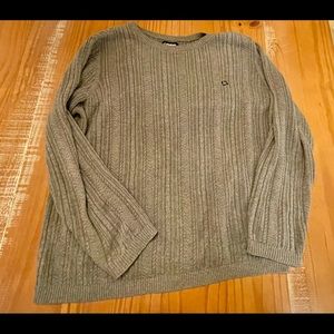 Chase Lands End Ribbed Grey Sweater sz Medium